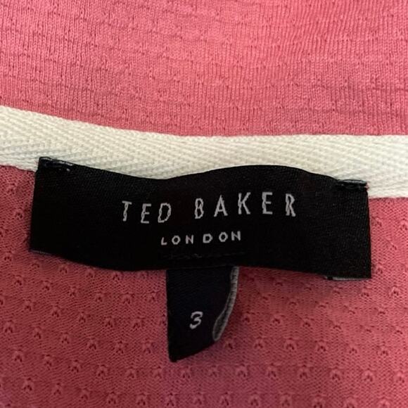 Ted Baker Men's Orange Collared Short Sleeve Pocket Casual Polo Shirt Top Size 3 - Picture 3 of 4